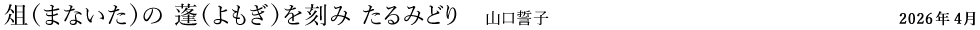 俎（まないた）の 蓬（よもぎ）を刻み たるみどり（山口誓子）